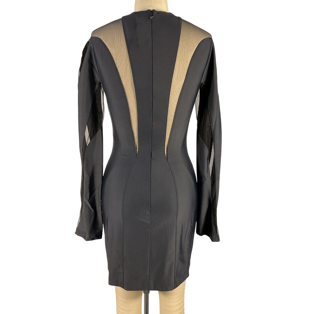 Mugler Sculpting Black Body Shaping Mini Dress Size 38 EU / US 6 - Picture 4 of 7